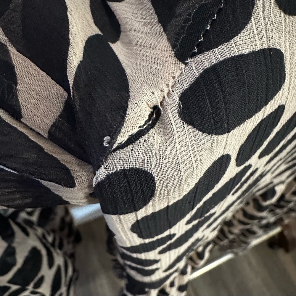 LOFT animal print Flowy dress size MP med petite long sleeve loose - Picture 5 of 8